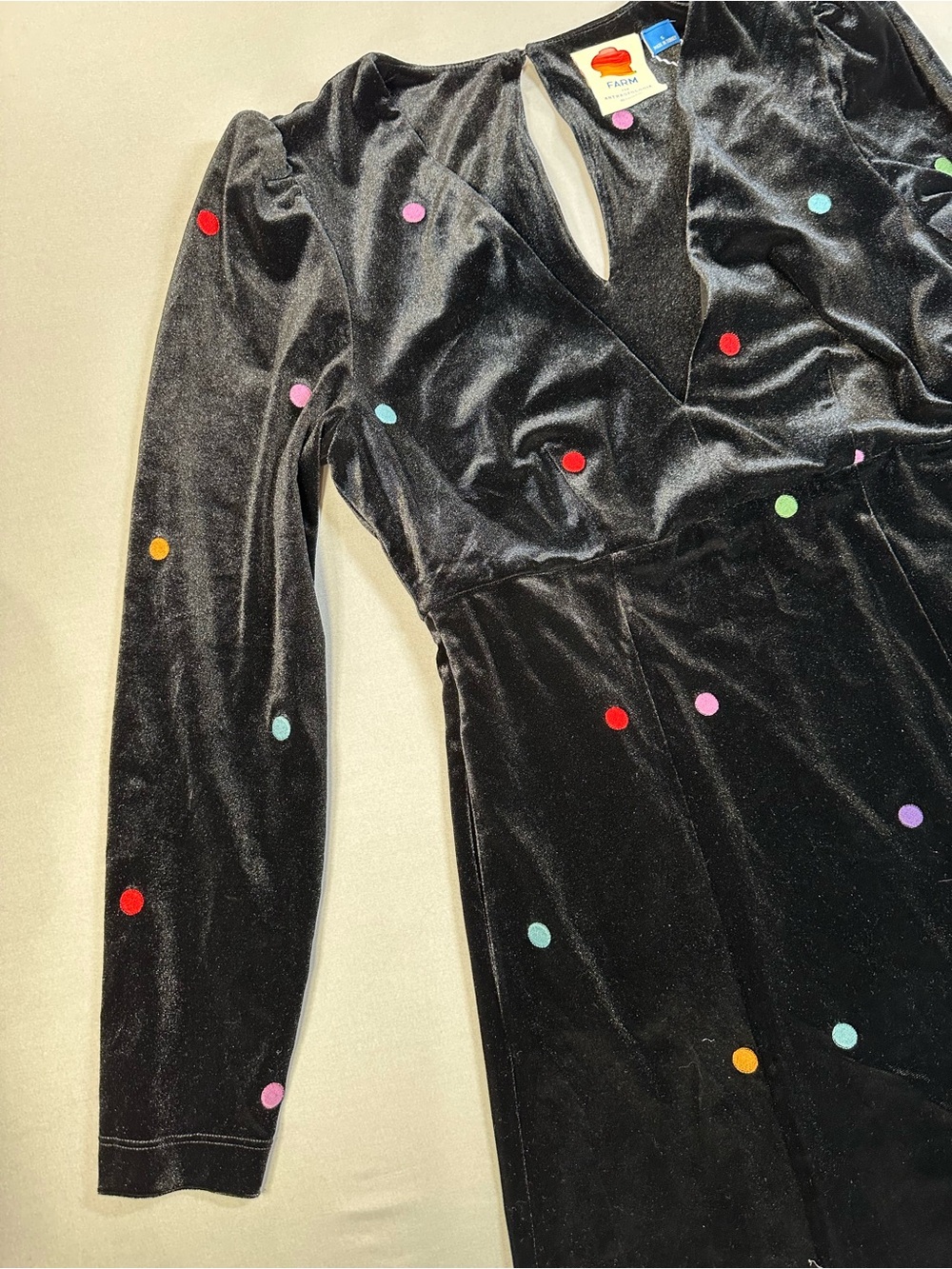 NWT Farm Rio Anthropologie Farm Rio Embroidered Velvet Mini Dress - Womens Small - Picture 7 of 16